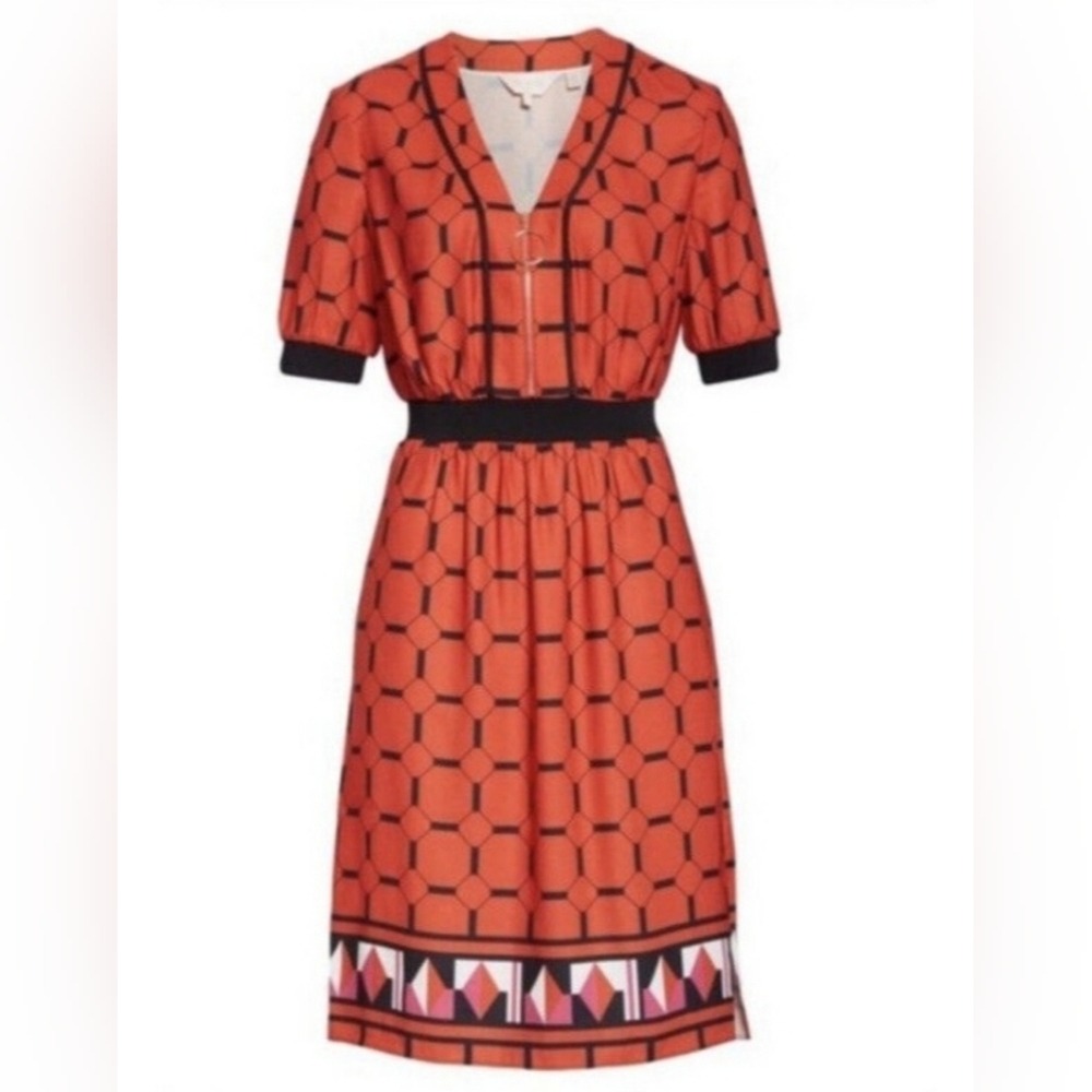 *sold* Ted Baker Geometric Red and Black Dress (TB 5)